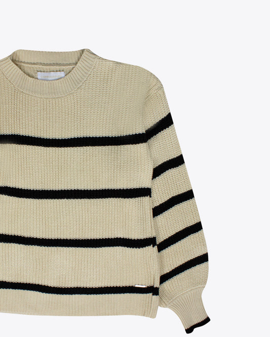 Sweater nude rayas black