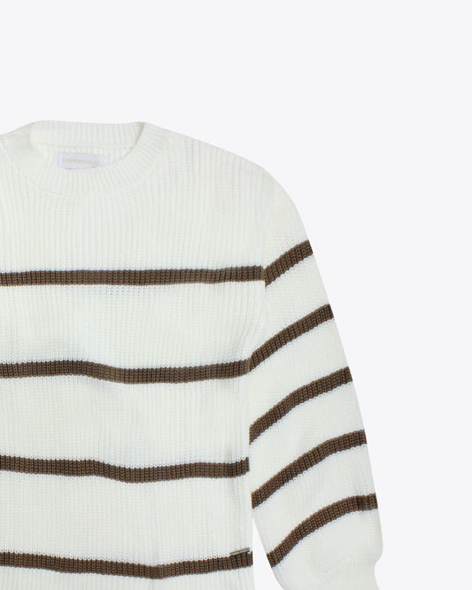 Sweater Cream Rayas Brown