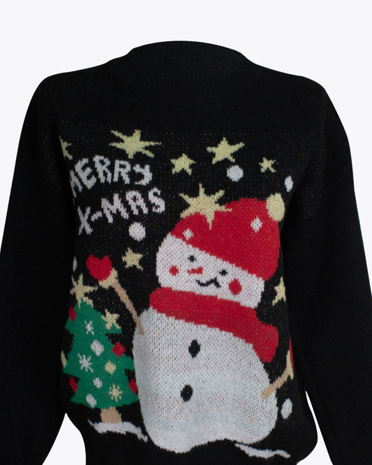 Sweater muñeco de nieve Black