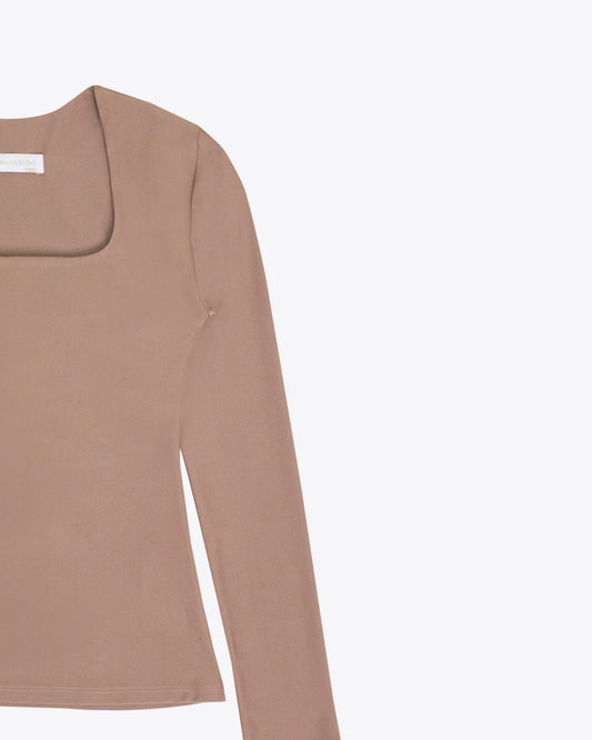 Top M/L recto mocca