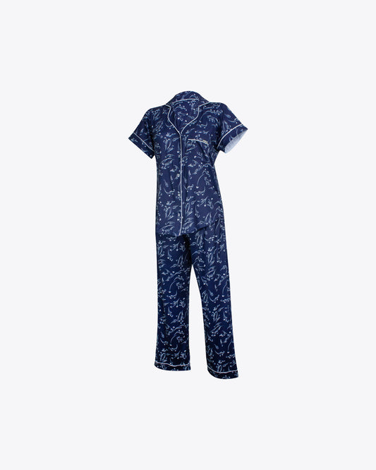 Pijama Classic Blue Flowers algodón