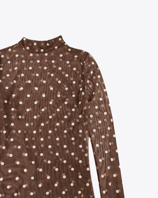 Mesh polka brown