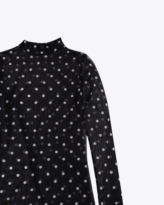 Mesh polka black
