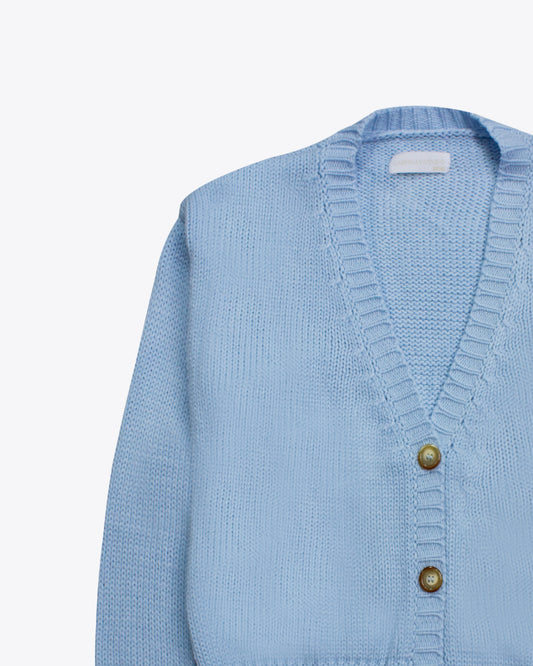 Cárdigan crop baby blue