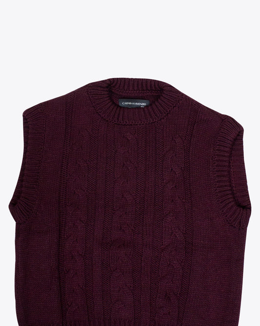 Pullover trenzado burgundy