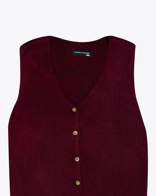 Chaleco tejido burgundy