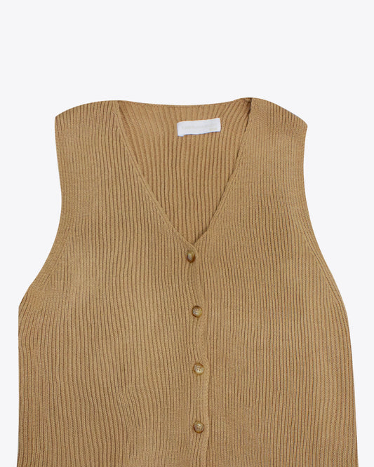 Chaleco tejido caramel