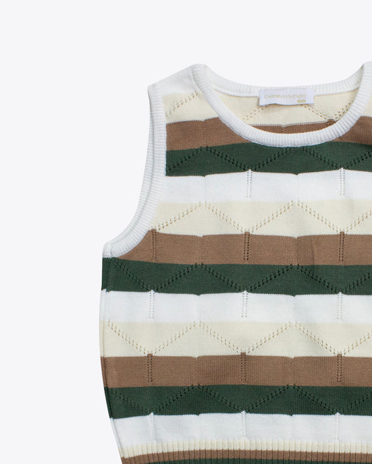 Pullover rayas green/mocca