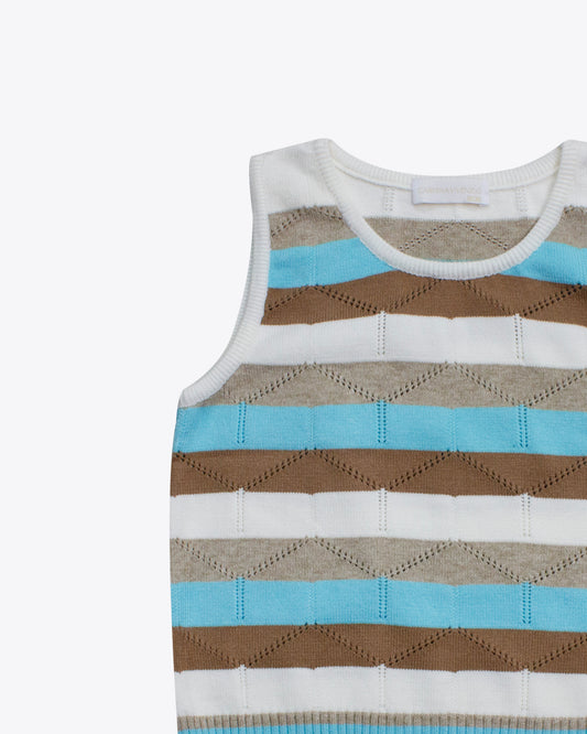 Pullover rayas baby blue/mocca