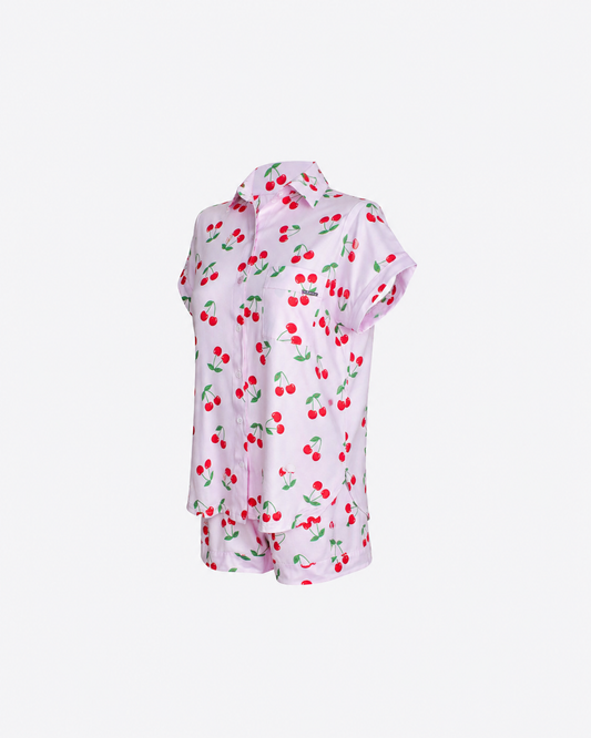 Pijama camisería m/c + short cherry Algodón