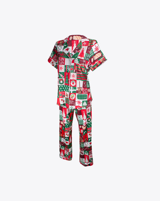 Pijama classic con sabor a tradición roja algodón
