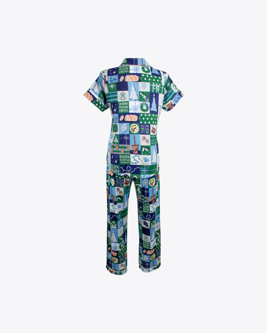 Pijama con sabor a tradición azul algodón