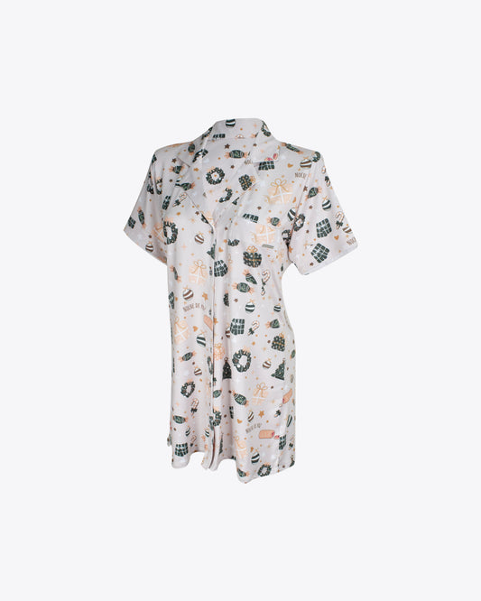 Pijama vestido camisero tradiciones nude Algodón