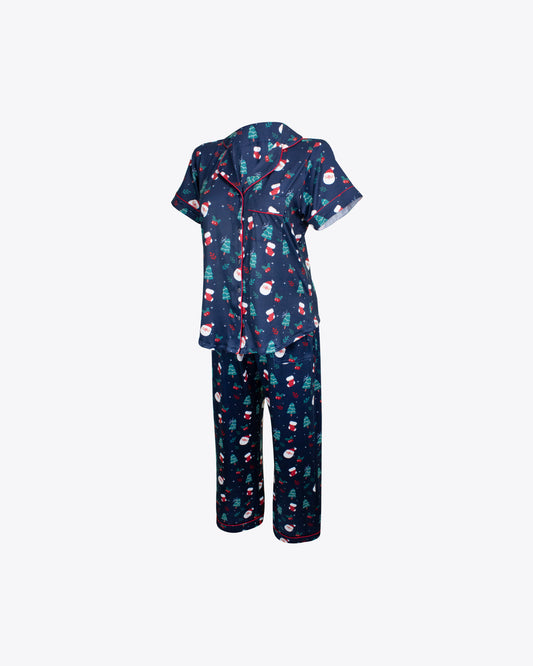 Pijama classic santa claus blue Algodón