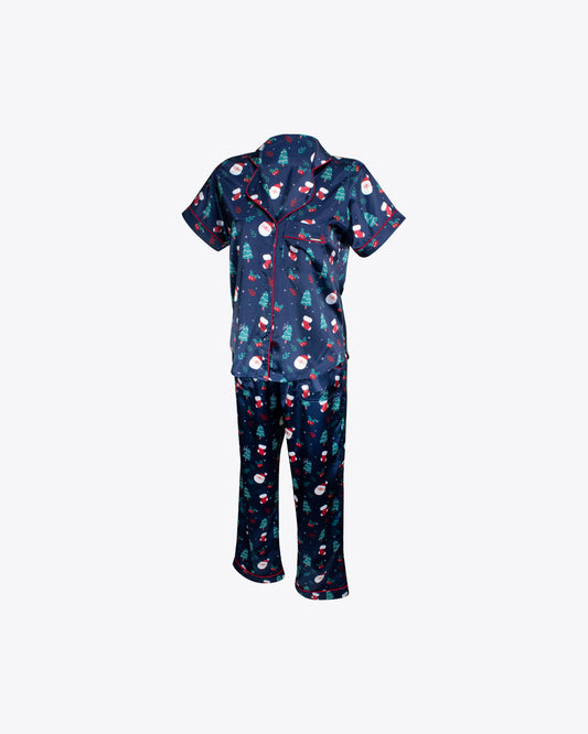 Pijama classic santa claus blue Seda
