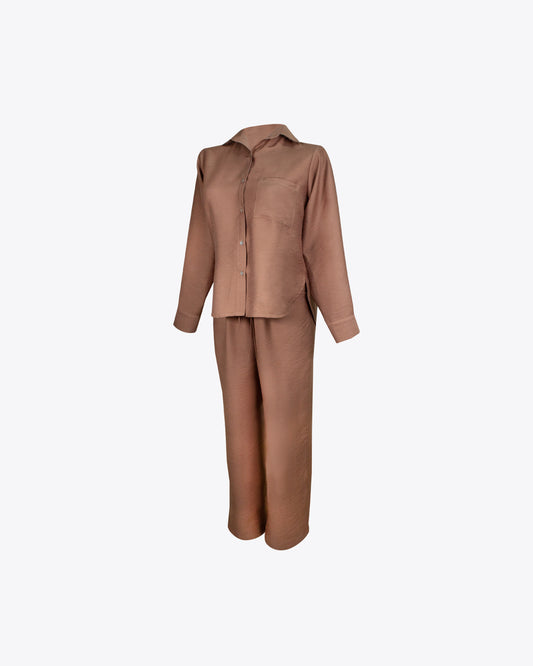 Set lino ancho mocca