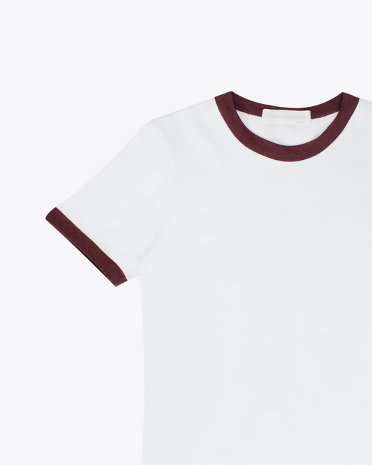 T-shirt C. White/Burgundy