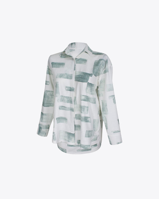 Camisa retro abstract green