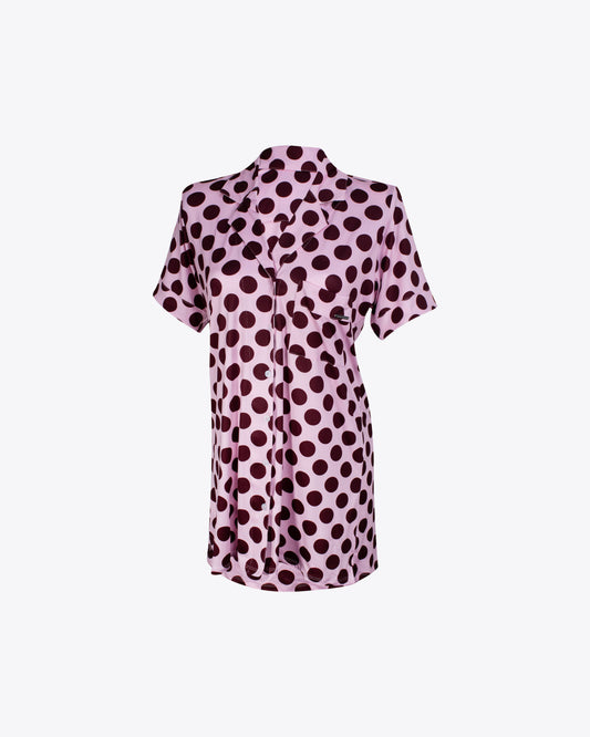 Pijama vestido chaquetero polka Rosa