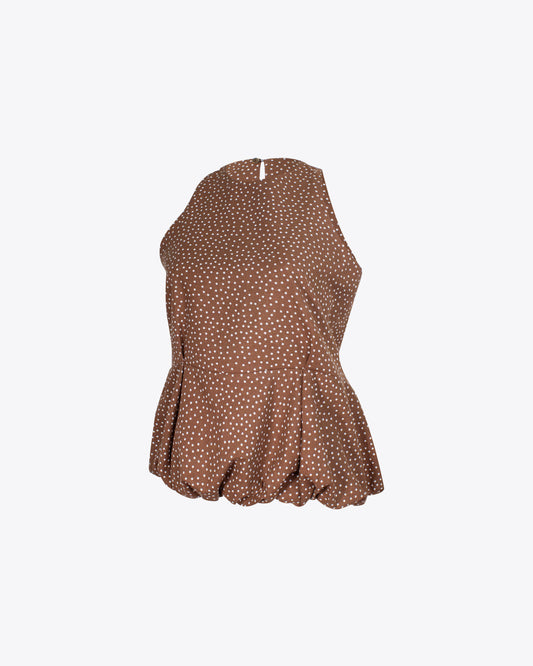 Top burbuja polka brown