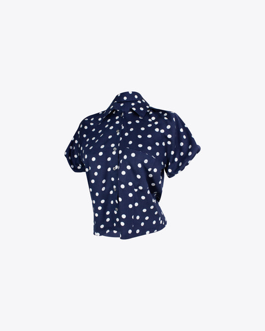 Camisa M/C polka blue