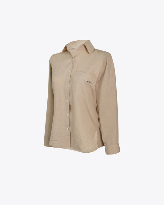 Camisa retro regular Nude