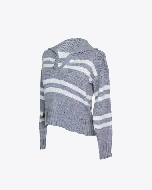 Sweater tejido Polo rayas Gray