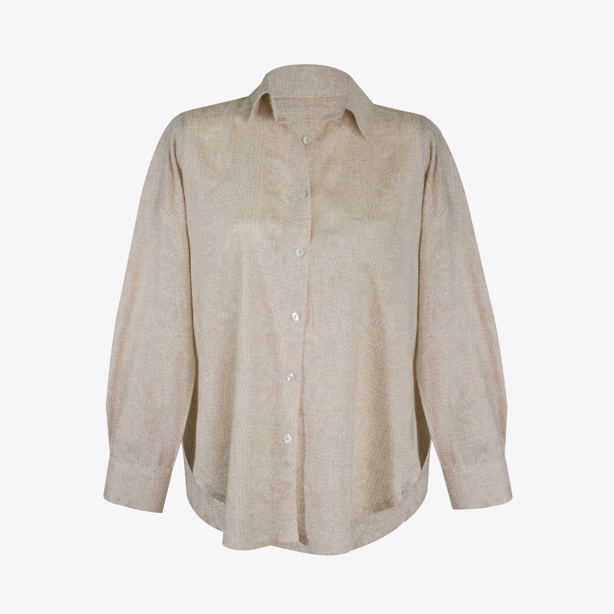 Camisa retro oversize details Nude