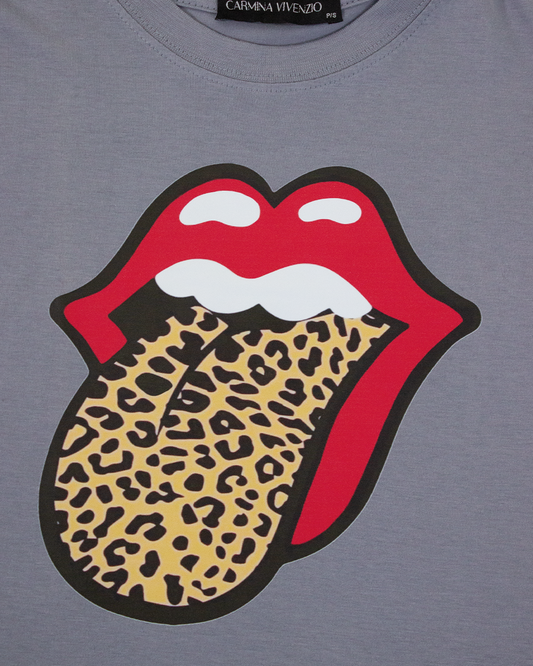 T-shirt Lips Gray