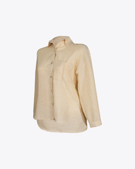 Camisa retro slim light Vainilla