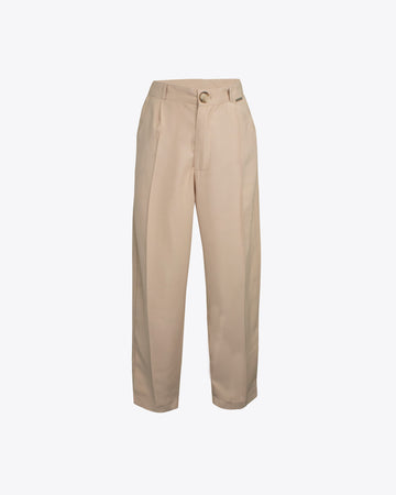 Pantalón casual recto Nude