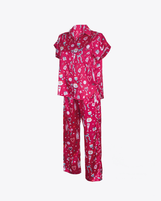 Pijama camiseria M/C Brindis Cherry