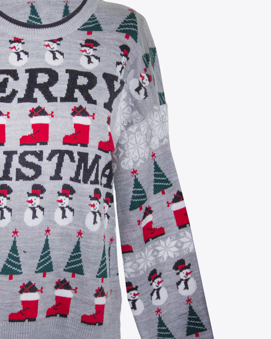 Sweater tejido Merry Christmas Gray