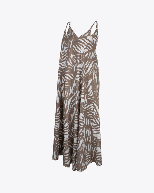 Vestido maxi palm Brown