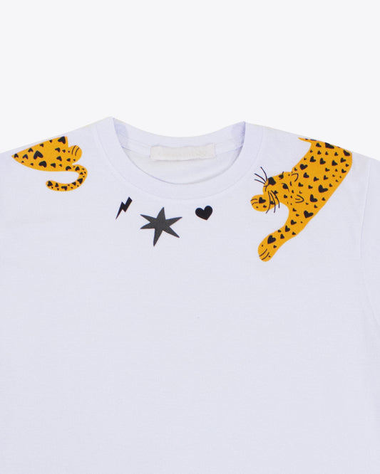 T-shirt Leopard Chic White