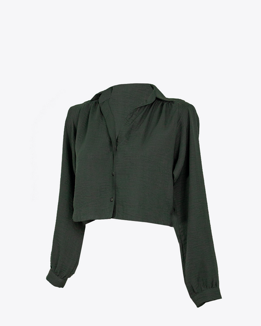 Camisa crop M/L Verde Army