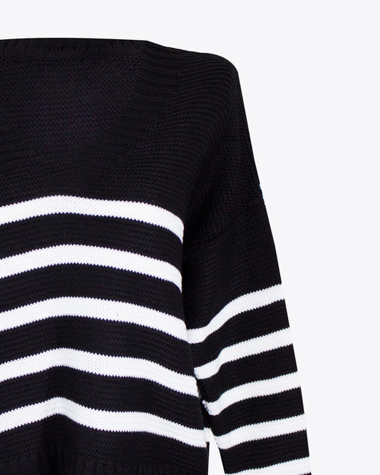 Sweater tejido rayas White