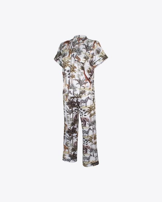 Pijama camisa Mao y pantalón Safari