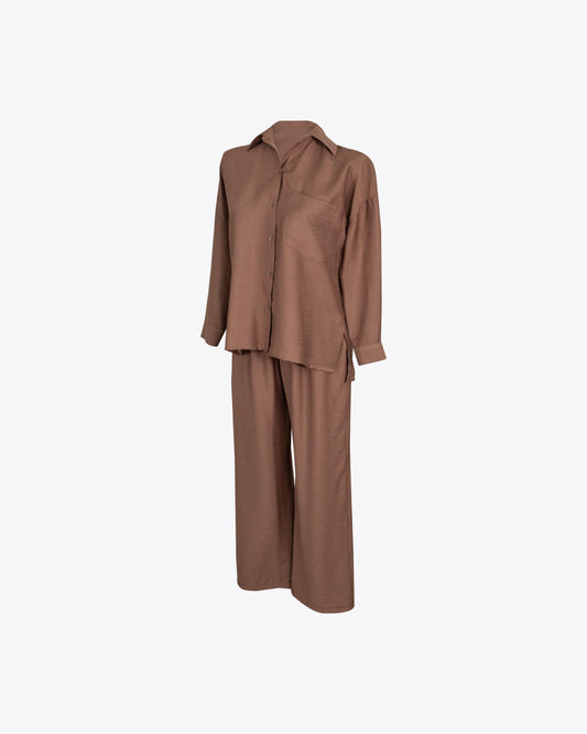 Set lino ancho Brown