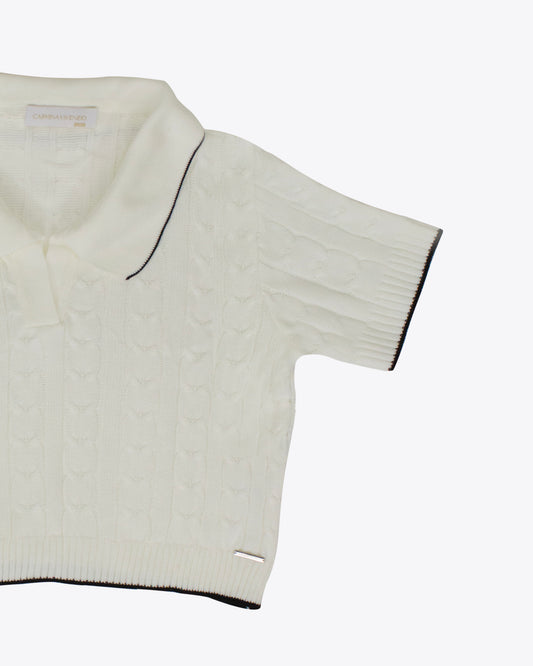 Sweater polo M/C crema