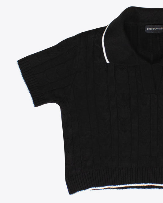 Sweater polo M/C Black
