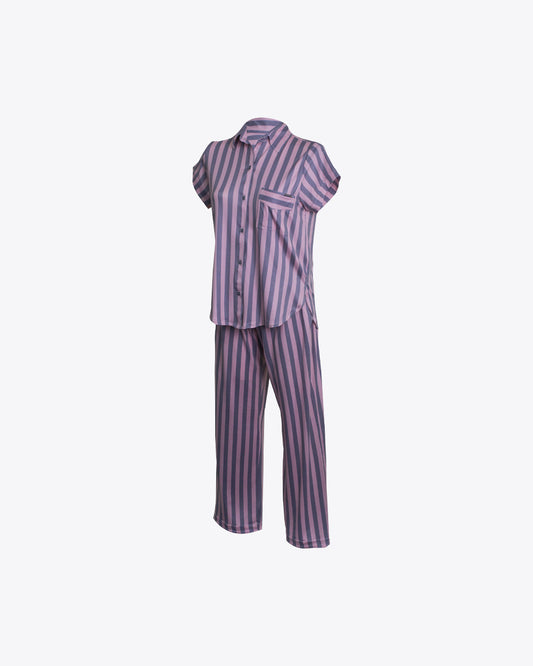 Pijama camiseria M/C rayas Gray and Rose