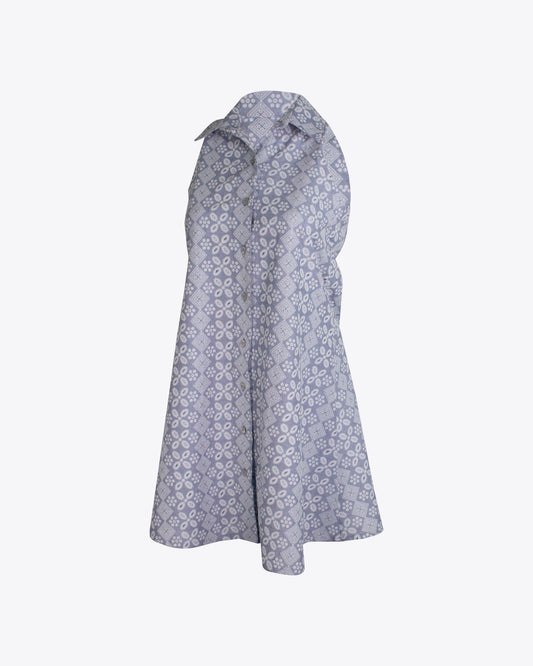 Vestido camisero brocado Light blue