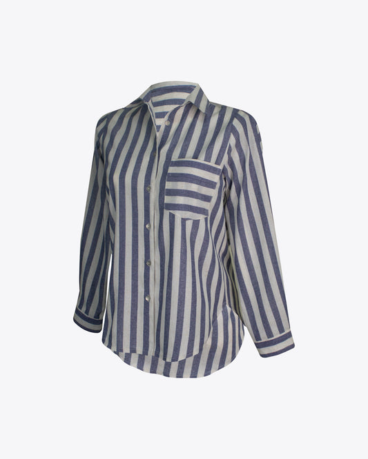 Camisa classic oversize rayas Blue