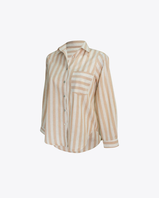 Camisa classic Oversize rayas Nude