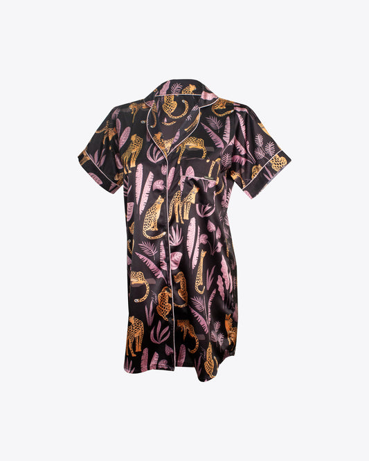 Pijama vestido camisero classic botanical Leopard