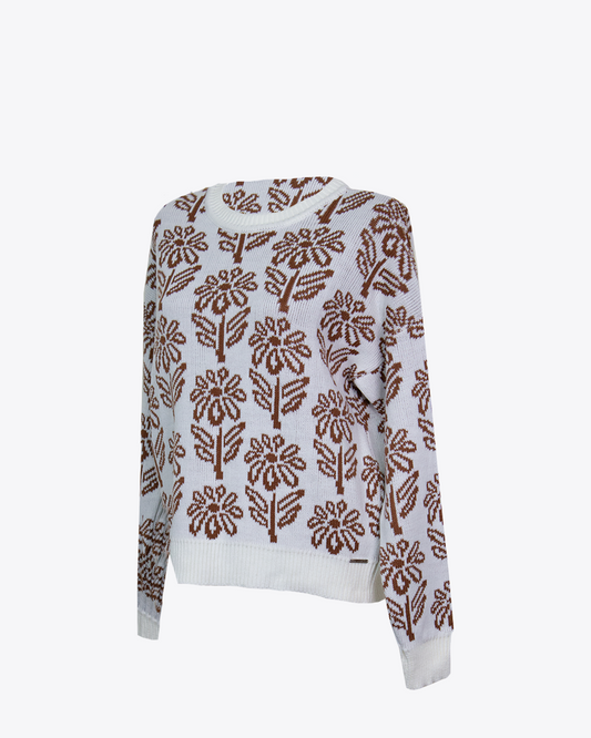 Sweater tejido Flowers Cocoa