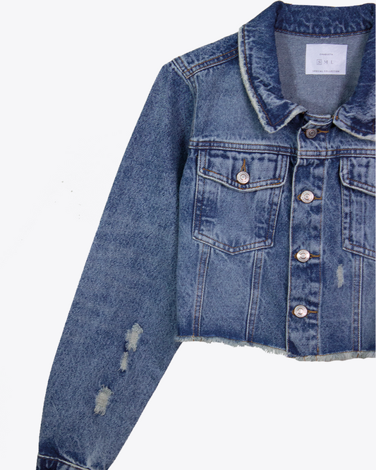 Chaqueta crop Denim Ripped