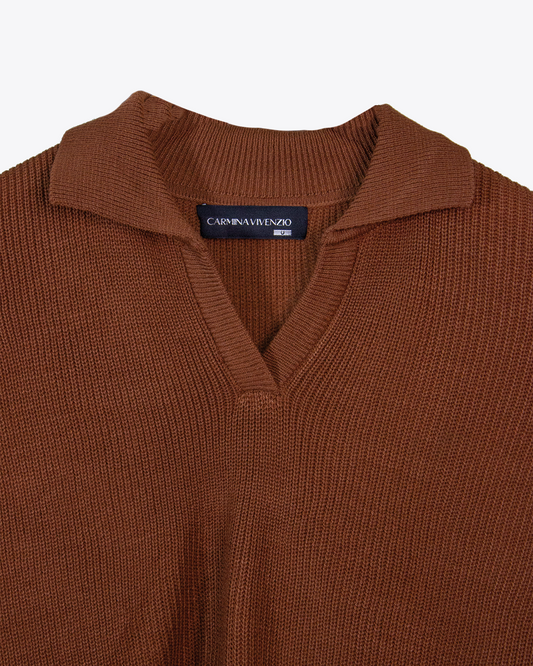 Sweater crop Polo Brown