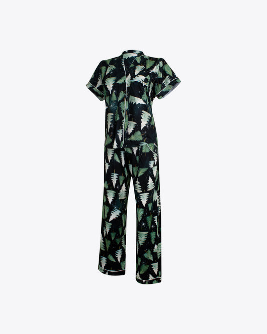 Pijama Camisa Mao + Pantalón Pinos Green